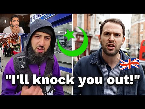 Muslim Security Guard THREATENS To Beat Up Brit, Then He Gets Thrown Out!